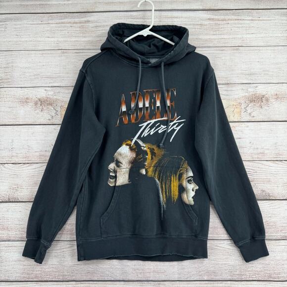 Adele Thirty Concert Tour Distressed Hoodie Sweatshirt Adult Small Black/Gray - Picture 1 of 11